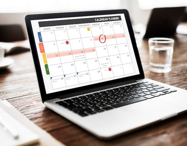 Free photo calendar planner organization management remind concept