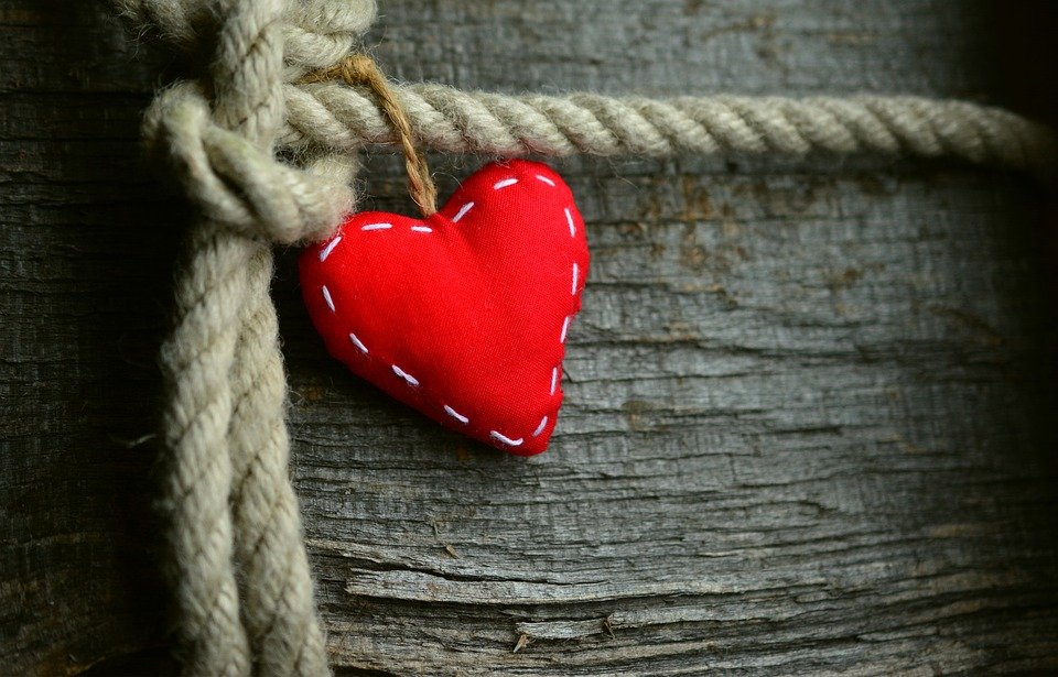 Heart, Red, Rope, Loyalty, Love, Friendship, Wood