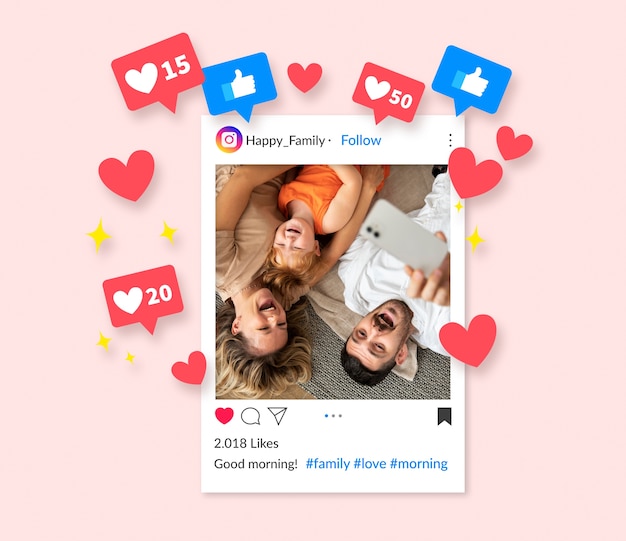 Free photo social media concept with emojis and icons